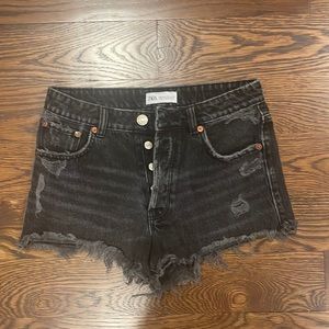 zara high rise shorts